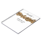 Luxury Golden Flowers Elegant Chic Classy White Notitieboek (Linkerzijde)