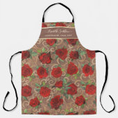 Luxury Golden Flowers Elegant Classy Taupe Custom Schort (Voorkant)