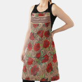 Luxury Golden Flowers Elegant Classy Taupe Custom Schort (Insitu)