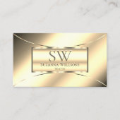 Luxury Golden Glamoureus Chic met Monogram Stijlvo Visitekaartje (Voorkant)