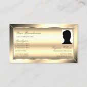 Luxury Golden Glamoureus met Monogram en Foto Visitekaartje (Achterkant)