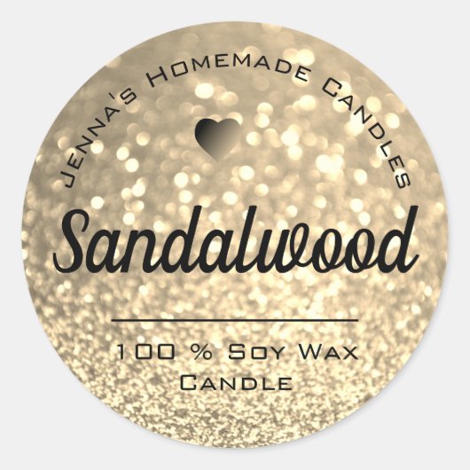 Luxury Golden Glitter Elegant Simple Candle Labels (Voorkant)