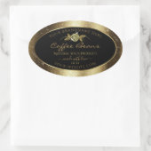 Luxury Golden Glitter Floral Black Product Labels (Tas)