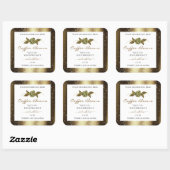 Luxury Golden Glitter Floral White Product Labels (Vel)
