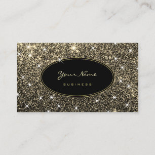 Luxury Golden Glitter Glam Luminous Stars Elegant Visitekaartje