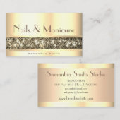 Luxury Golden Glitter Sparkle Nails en Mest Visitekaartje (Voorkant / Achterkant)