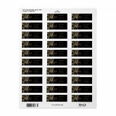 Luxury Golden Iris Flowers Black Wedding Etiket (Full Sheet)