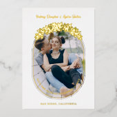 Luxury Golden Ivi laat ovaal Lijst foto Folie Uitnodiging (Voorkant)