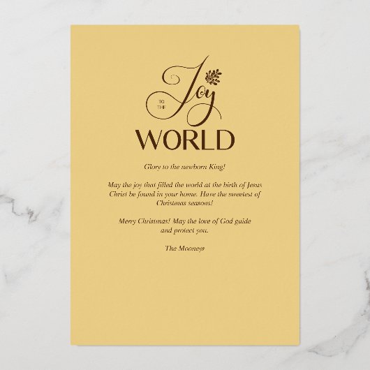 Luxury Golden Joy aan de World Quote Foto Family Folie Uitnodiging (Achterkant)