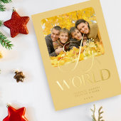 Luxury Golden Joy aan de World Quote Foto Family Folie Uitnodiging