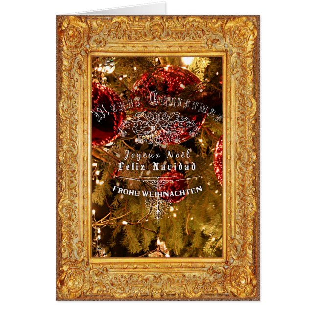 Luxury Golden Kerstmis - Notecard (Voorkant)