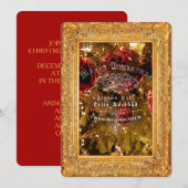 Luxury Golden Kerstmis - Uitnodiging Kaart (Voorkant / Achterkant)