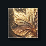 Luxury Golden Leaf Veins Abstract - Intricate Meta Canvas Afdruk<br><div class="desc">A stunning close-up abstract featuring the delicate, skeletal structure of leaf veins rendered in shimmering 3D gold. The intricate lattice work is accented by fine gold dust and a soft bokeh background, creating a harmonious blend of nature's geometry and high-end luxury. Perfect for elegant home offices, modern living rooms, or...</div>