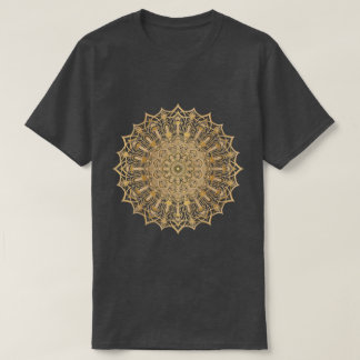 Luxury Golden Mandala Symbol T-Shirt. T-shirt