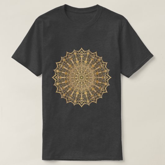 Luxury Golden Mandala Symbol T-Shirt. T-shirt (Design voorkant)
