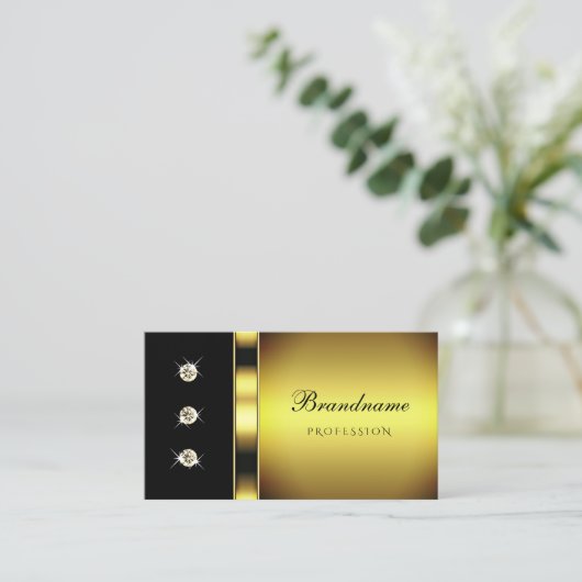 Luxury Golden met Back en Sparking Diamonds Visitekaartje (Staand voorkant)