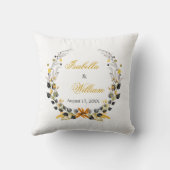 Luxury Golden Noir Wedding Monogram Kussen (Achterkant)