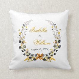 Luxury Golden Noir Wedding Monogram Kussen