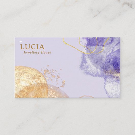 Luxury Golden Paars Universe Visitekaartje (Voorkant)