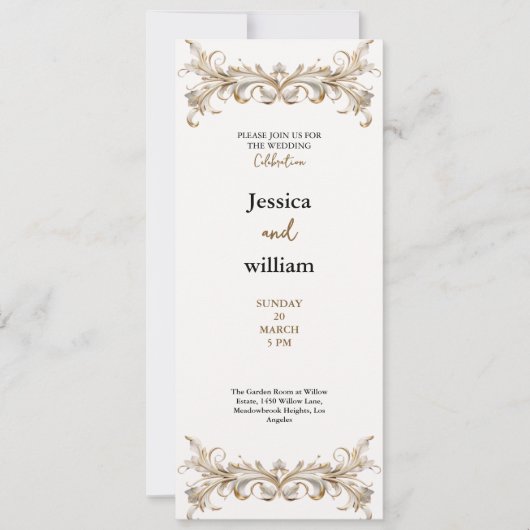 luxury golden palace wedding invitation kaart (Voorkant)