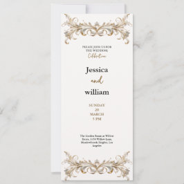 luxury golden palace wedding invitation kaart