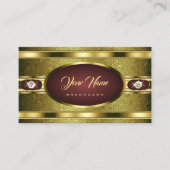Luxury Golden Pattern Burgundy met Faux Diamonds Visitekaartje (Voorkant)