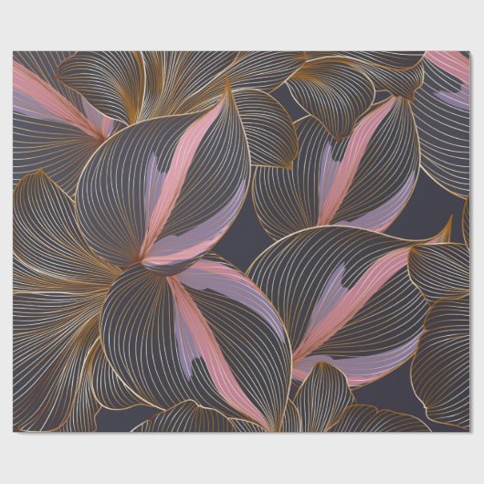 Luxury golden seamless floral background with trop cadeaupapier (Vlak)