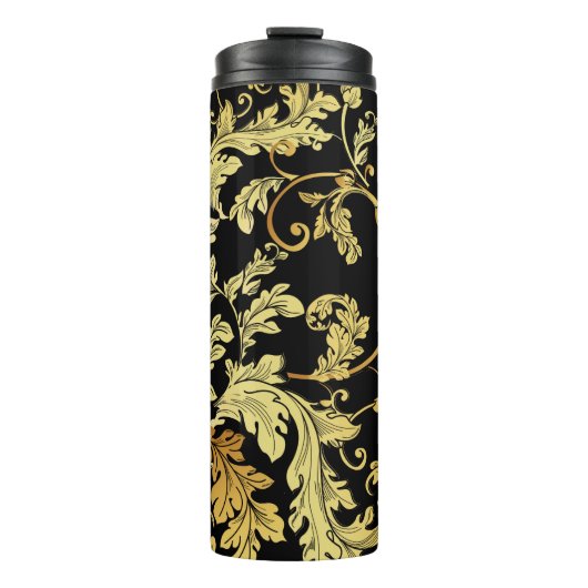 Luxury golden seamless pattern. Floral backgroundp Thermosbeker (Voorkant)