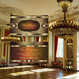 Luxury Golden Snake Pattern met Oranje marmer Visitekaartje