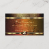 Luxury Golden Snake Pattern met Oranje marmer Visitekaartje (Achterkant)