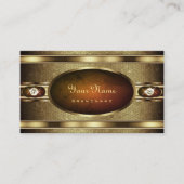 Luxury Golden Snake Pattern met Oranje marmer Visitekaartje (Voorkant)