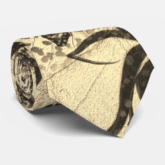 Luxury Golden Texture Botanical Decorated Stropdas (Opgerold)