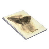 Luxury Golden Waterverf Butterfly Monogram Notitieboek (Rechterzijde)