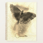 Luxury Golden Waterverf Butterfly Monogram Planner (Voorkant)