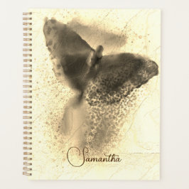 Luxury Golden Waterverf Butterfly Monogram Planner