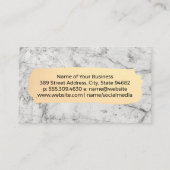 Luxury Goud Geborsteld | Witte Marmer Visitekaartje (Achterkant)