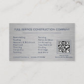 Luxury Gouden Metaal Contractor QR Code Visitekaartje (Achterkant)