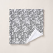 LUXURY GRAY WHITLACE BATHROOM TOWEL SET BAD HANDDOEK (Wasdoekje)