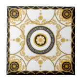 Luxury Greek Baroque Gold Medallion Pattern Tegeltje (Voorkant)