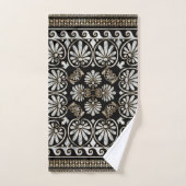 Luxury Greek Ornament Black and White Marble Bad Handdoek (Handdoek)
