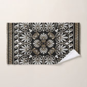 Luxury Greek Ornament Black and White Marble Bad Handdoek (Handdoek)