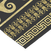 Luxury Greek Ornament Black en Gold Korte Tafelloper (Hoek)