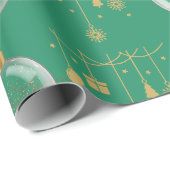 Luxury Green and Gold Bauble Christmas Cadeaupapier (Rol Hoek)