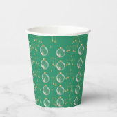 Luxury Green and Gold Bauble Christmas Papieren Bekers (Links)