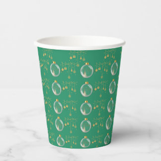 Luxury Green and Gold Bauble Christmas Papieren Bekers