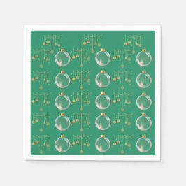 Luxury Green and Gold Bauble Christmas Servet