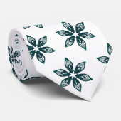 Luxury Green Botanical Geometric Pattern Elegant Stropdas (Opgerold)