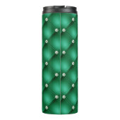 Luxury Green Diamond Tufted Pattern Thermosbeker (Achterkant)