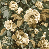 Luxury Green Gold Curtain Modern Botanical Style Douchegordijn