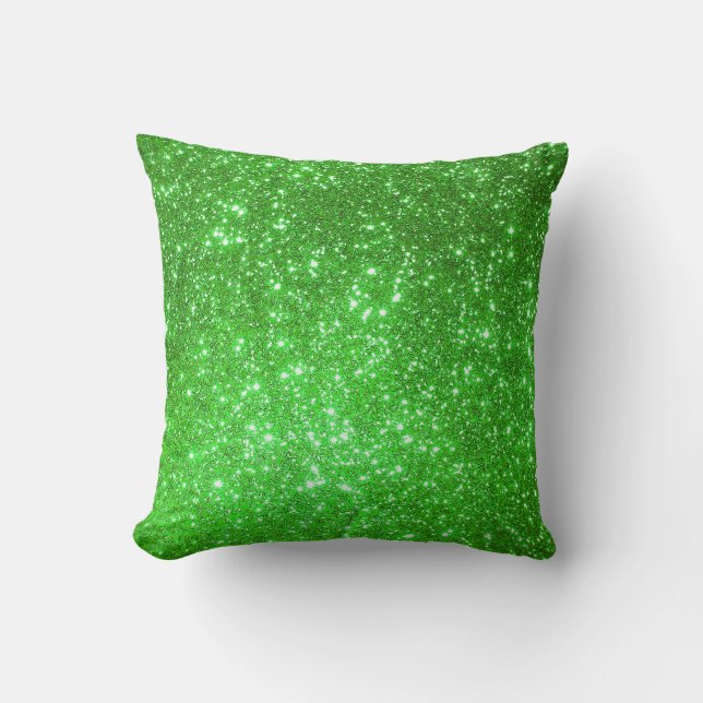 Luxury Green Gold Glitter Kussen (Voorkant)